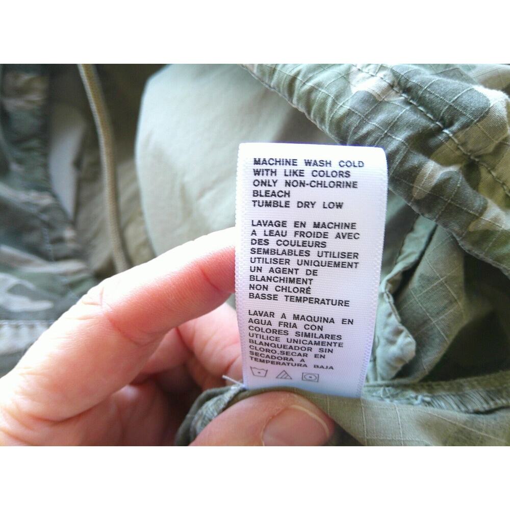 James Perse Army Green Tan Camo Print Zip Band Neck Long Sleeve Jacket 4 / XL - Picture 12 of 16